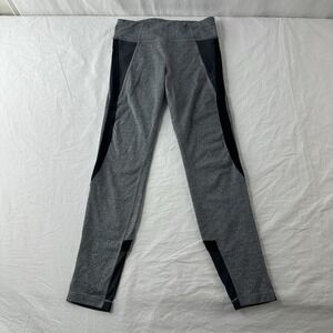 Athleta Girls Athletic Leggings Heather Gray & Black Size L / 12 Mesh Activewear